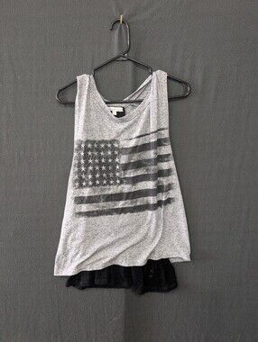 Moa Moa American Flag Two Layer Tank Top - Women's Size L